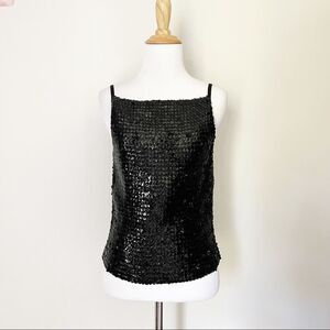 Scott McClintock Black Sequin Spaghetti Strap top